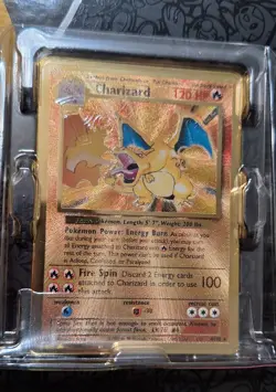 Pokemon TCG 2021 Celebrations Gold Metal Charizard Promo Card 25th Anniversary - Image 1