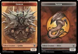 Sliver Token Double-Sided w/Goblin ~ Near Mint Commander: March of the Machine M - Image 1