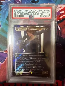 2025 MTG Final Fantasy Squall, SeeD Mercenary Borderless Surge Foil #547 PSA 10 - Image 1
