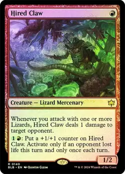 MTG Magic the Gathering Hired Claw (140/454) Bloomburrow NM FOIL - Image 1