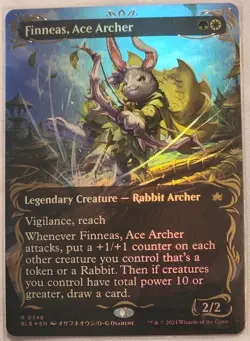 Finneas, Ace Archer - Borderless Raised Foil - Bloomburrow MTG R0348 - Image 1
