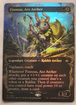 Finneas, Ace Archer - Borderless Raised Foil - Bloomburrow MTG R0348 - Image 3