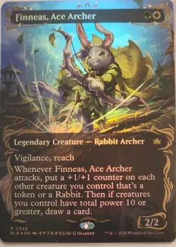 Finneas, Ace Archer - Borderless Raised Foil - Bloomburrow MTG R0348 - Image 5