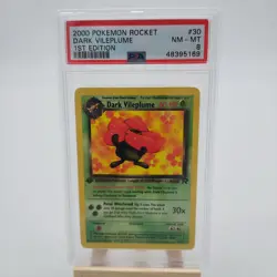 2000 POKEMON ROCKET 1ST EDITION #30 DARK VILEPLUME PSA 8 - Image 2