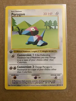 Pokemon TCG Porygon Base Set 39/102 1st Edition Never Played Near Mint - Image 1