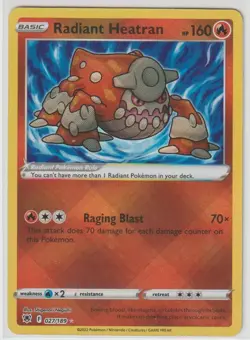 Pokemon Radiant Heatran 027/189 NM SWSH Astral Radiance - SHIPS TOP LOADED!!! - Image 1