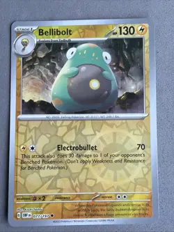 Pokemon TCG * SV Obsidian Flames * 77/197 Bellibolt REVERSE HOLO Uncommon * NM - Image 1