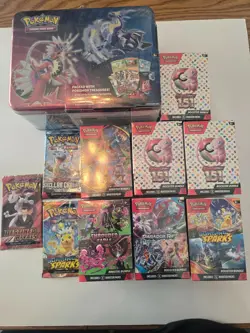 Pokemon Sealed Lot Bundle: 8 Booster Bundles + 3 Packs + Tin All Unopened OP - Image 1