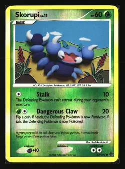 Pokemon SKORUPI 73/100 Reverse Holo (2008 Stormfront) LP/Light Play - Image 1