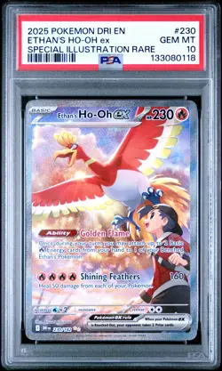 2025 POKEMON DRI EN-DESTINED RIVALS #230 ETHAN'S HO-OH EX PSA 10 - Image 1