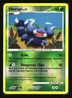 Pokemon SKORUPI 73/100 Reverse Holo (2008 Stormfront) LP/Light Play - Image 1