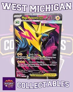 Mega Manectric ex 158/132 Me01: Mega Evolution Holo Free Shipping Pokemon NM - Image 1