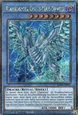 yugioh BLAUAUGIGER CHAOS-MAX-DRACHE RA04-DE051 Quarter Century Secret DEUTSCH - Image 1