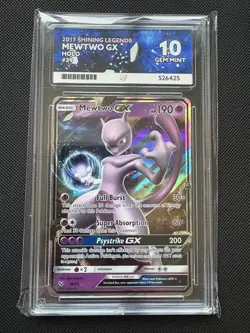 Ace Grading 10 Mewtwo GX 39/73 Shining Legends Pokemon Card - Image 1