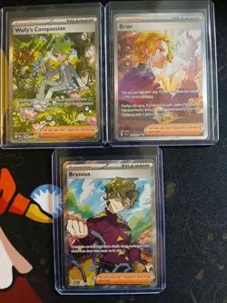 Pokemon TCG 3 Card Trainer Lot With Briar, Brassius And Wally's Compassion - Image 2