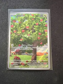 Pokemon Applin 185/167 Illustration Rare IR Twilight Masquerade Holo TCG Card - Image 1
