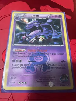 Pokemon Card Team Aqua's Muk Double Crisis Holo Rare 8/34 Near Mint - Image 1