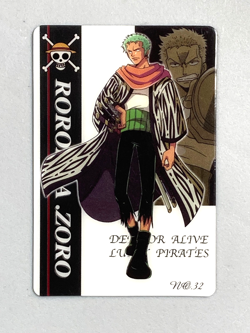 Zoro - No.32 - One Piece Gummy Plastic Vintage Card Japanese - Image 1