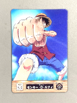 Monkey D Luffy - No.53 - One Piece Gummy Plastic Vintage Card Japanese - Image 1