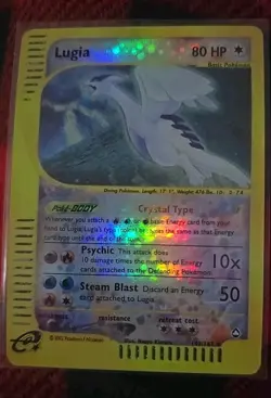 2002 Pokemon Aquapolis LUGIA Crystal Holo #149 / #147 Card RARE Hologram - Image 1