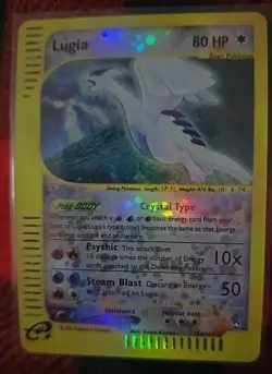 2002 Pokemon Aquapolis LUGIA Crystal Holo #149 / #147 Card RARE Hologram - Image 2