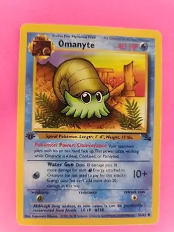 Omanyte 1st Edition Fossil Pokemon Card WOTC LP + - Image 2