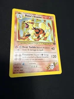 Pokemon TCG Gym Challenge Blaine's Arcanine Holo Rare Card 1/132 LP/NM Condition - Image 2