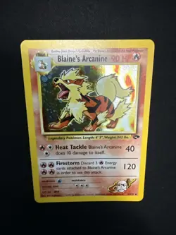 Pokemon TCG Gym Challenge Blaine's Arcanine Holo Rare Card 1/132 LP/NM Condition - Image 4