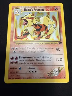 Pokemon TCG Gym Challenge Blaine's Arcanine Holo Rare Card 1/132 LP/NM Condition - Image 5