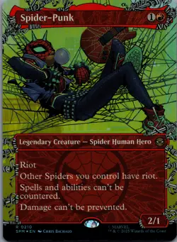 Spider-Punk [Foil] 210 MTG Marvel's Spider-Man Rare Borderless Foil NM - Image 1