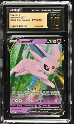 CGC 10 Pokemon TCG 2022 Black Star Promos #SWSH201 Espeon V PRISTINE - Image 1
