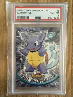 2000 Topps Pokemon #08 Wartortle TV Animation Edition PSA 8 NON FOIL - Image 1