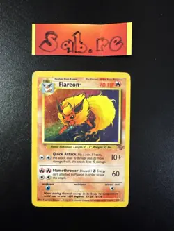 MP Condition Flareon Holo Rare Jungle 3/64 Pokemon Card - Image 1
