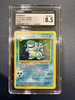 Blastoise Holo 2/102 Base Set - CGC 8.5 (1999) - WOTC Vintage Pokemon Card - Image 1