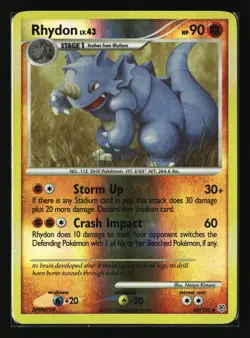 Pokemon RHYDON 60/130 Reverse Holo (2007 Diamond and Pearl) LP/Light Play - Image 1