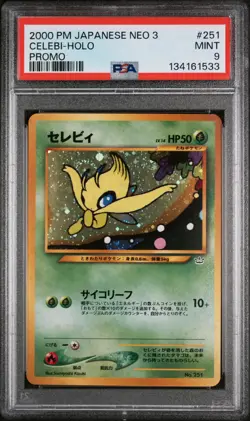 2000 Pokemon Japanese Neo 3 Promo Celebi Holo Japanese Promo PSA 9 #251 - Image 1