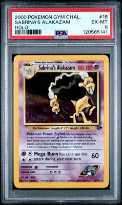 2000 Pokemon Sabrina's Alakazam Gym Challenge Holo 16/132 - PSA 6 EX-MT - Image 1