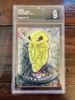 2000 TOPPS CHROME POKEMON #14 KAKUNA Grade 9 - Image 1