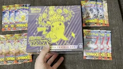 Pokemon Surging Sparks Lot w/ ETB Elite Trainer Box & 12 Sealed Booster Packs! - Image 2
