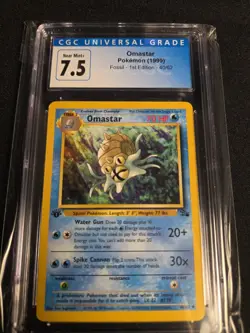 1999 Pokemon Fossil 1st Edition Omastar 40/62 CGC 7.5 - Image 1