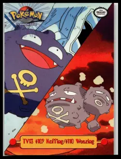 1999 Topps Pokemon TV Animation #TV13 #109 Koffing / #110 Weezing - Image 1