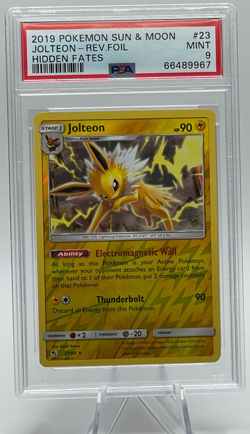 2019 POKEMON SUN & MOON HIDDEN FATES #23 JOLTEON-REVERSE FOIL PSA 9 MINT - Image 1
