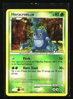 Pokemon HERACROSS 28/130 Reverse Holo (2007 Diamond and Pearl) LP/Light Play - Image 1