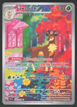 Sawsbuck 166/162 Illustration Rare Pokemon TCG Temporal Forces NM - Image 1