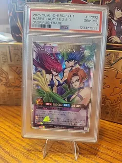 Harpie Lady 1 & 2 & 3 Over Rush Rare RD/5TH1-JP032 5th Anniversary YuGiOh PSA 10 - Image 1