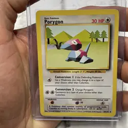 PORYGON Base Set 39/102 Uncommon Pokemon Card Unlimited 1999 LP Lightly Played - Image 1