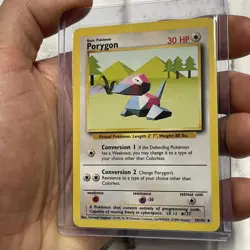 PORYGON Base Set 39/102 Uncommon Pokemon Card Unlimited 1999 LP Lightly Played - Image 2