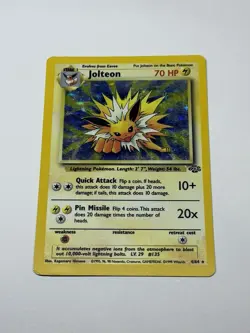 Pokemon Card TCG WoTC Jolteon Jungle 4/64 Holo Unlimited Holo Rare Vintage LP - Image 1