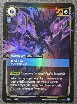 Riftbound League Of Legends Origins Foil Card OGN 112 KAISA - Image 1