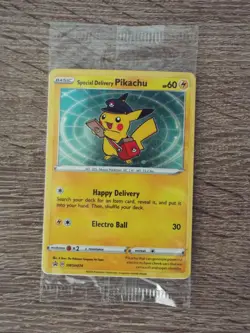 Pokemon Center SPECIAL DELIVERY PIKACHU SWSH074 2020 Promo Card Sealed - Image 1